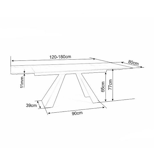 TRENDY SALVADOR rozkládací jídelní stůl 120 cm, černá