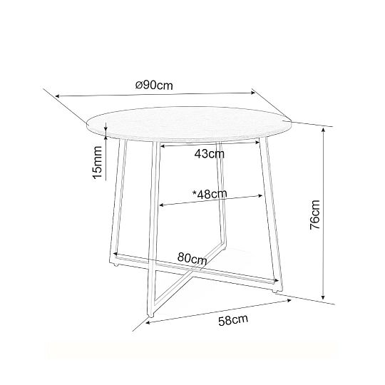 TRENDY LUNAS jídelní stůl, dub/černá mat