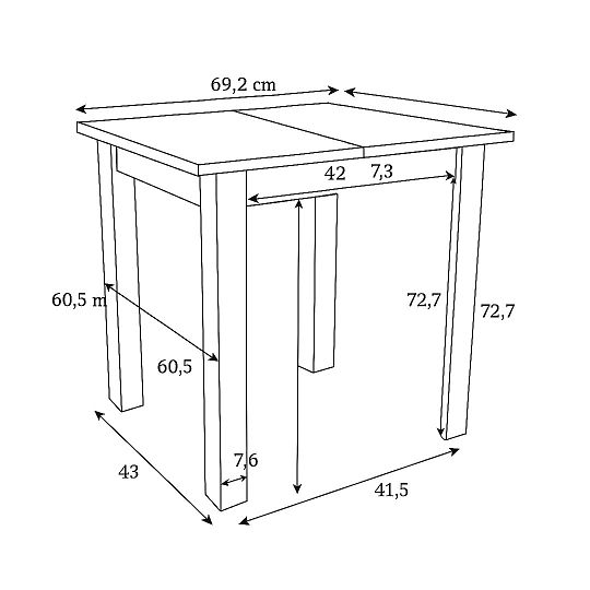 TOM jídelní stůl, čtverec, dub artisan