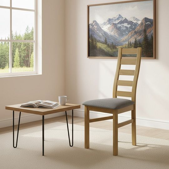 Jídelní židle, ALMEA, dub artisan/světle šedá