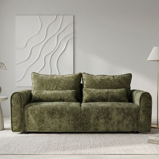 KORFU rozkládací pohovka, olivová Kiara 862