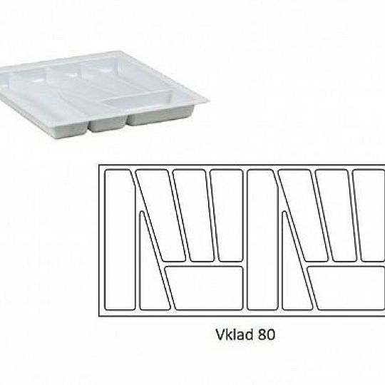 Semi Line příborník do zásuvky 80 cm, Bílá