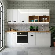 Kuchyň TOP LINE 240 cm, bez pracovní desky, bílá alpská/bílý lesk