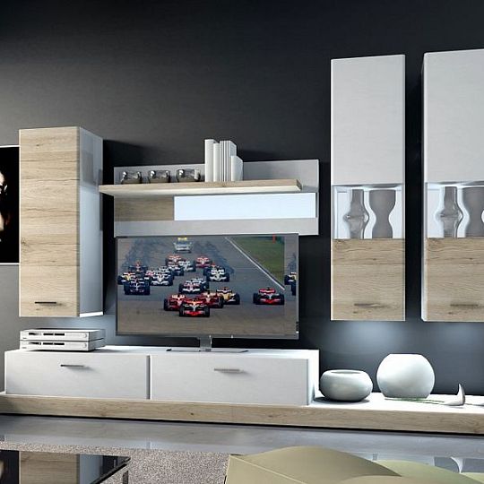 Galia 1 Obývací stěna, dub San Remo/bílá