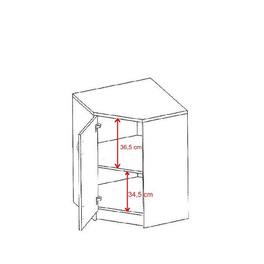 Rohová skříňka K1-1D, dub sonoma