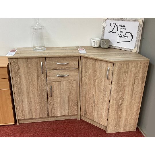 Rohová skříňka K1-1D, dub sonoma