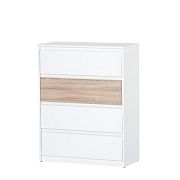 NORA 7 komoda, bílá/dub sonoma