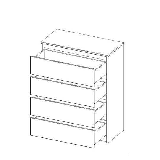 NORA 7 komoda, bílá/dub sonoma