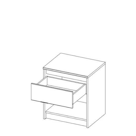 NORA 5 noční stolek, bílá/dub sonoma