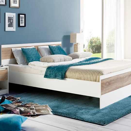 NORA 5 noční stolek, bílá/dub sonoma