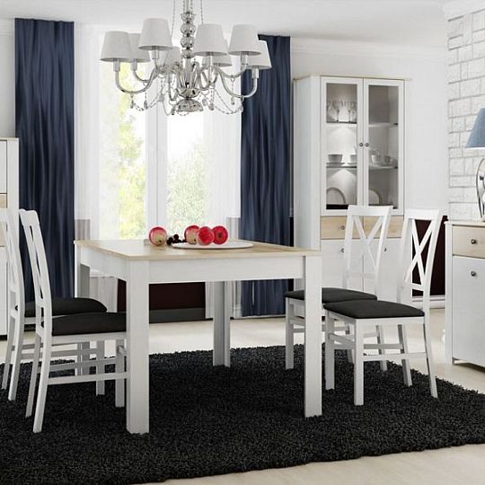 Jídelní židle, Provance TYP 10, bílá/šedá