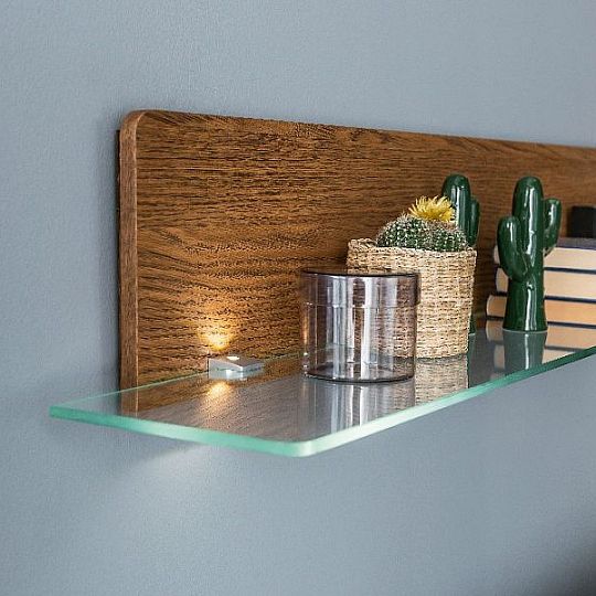 Malorca 35 Police s ovětlením, dub rustik