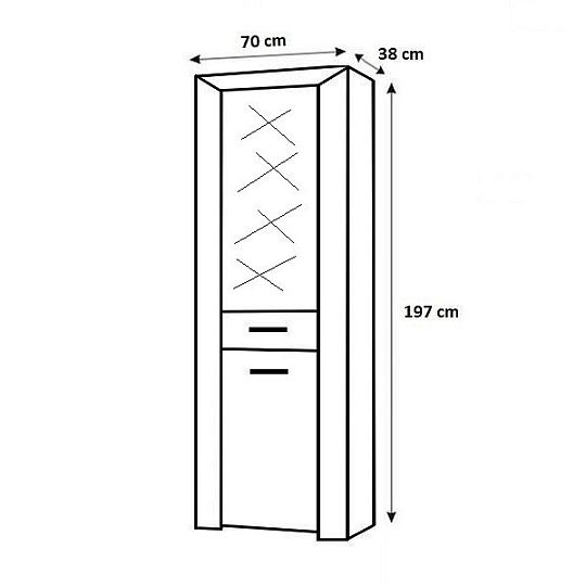 MUNDO Vitrína LORV 03, dub sonoma
