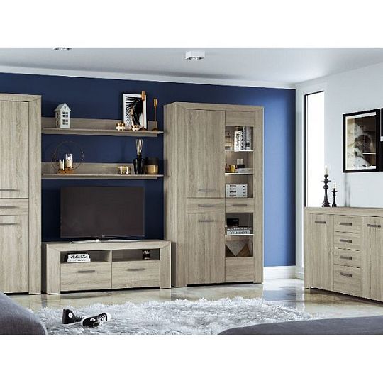 MUNDO Vitrína LORV 03, dub sonoma