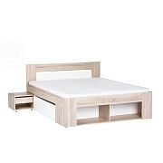 MARAJO 09 postel 160 cm + 2 noční stolky, dub sonoma/bílá