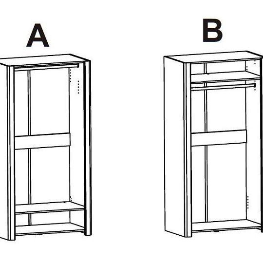 DESIRE NEW 05 šatní skříň, dub san remo/hnědá