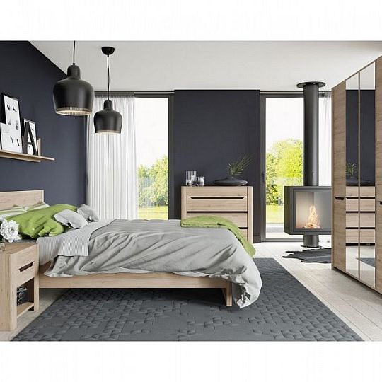 DESIRE NEW 05 šatní skříň, dub san remo/hnědá