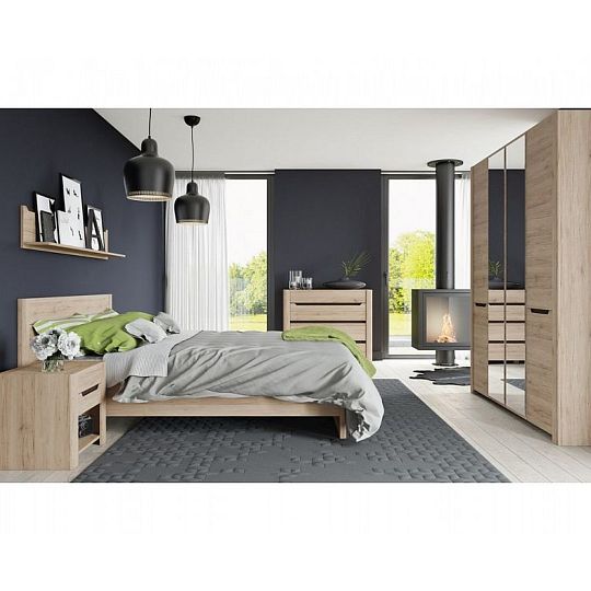 DESIRE NEW 50 Postel 140 cm, dub san remo / hnědá