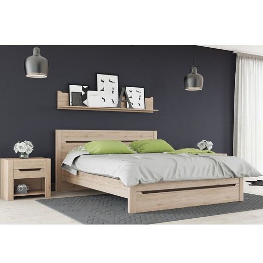 DESIRE NEW 53 postel 160 cm, dub san remo/hnědá