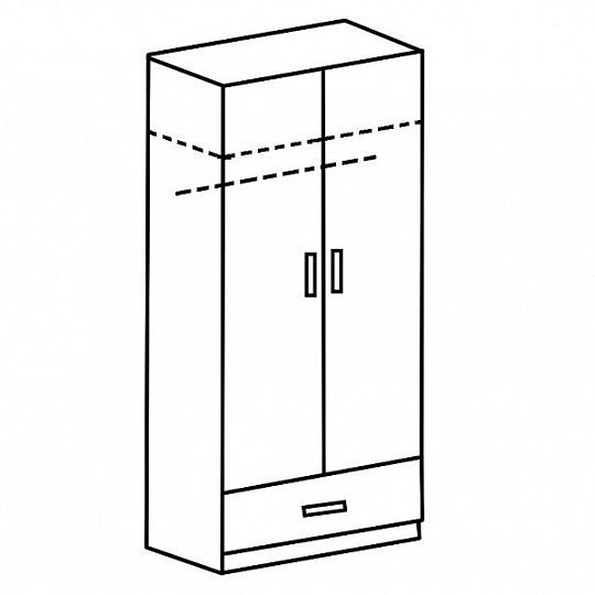 TRUFEL 1 šatní skříň, bílá/tyrkys