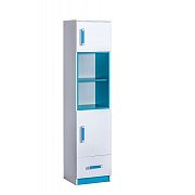 TRUFEL 4 Regál 45, bílá/tyrkys