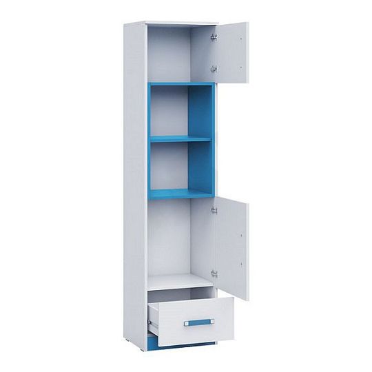 TRUFEL 4 Regál 45, bílá/tyrkys