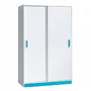 TRUFEL 14 šatní skříň, bílá/tyrkys