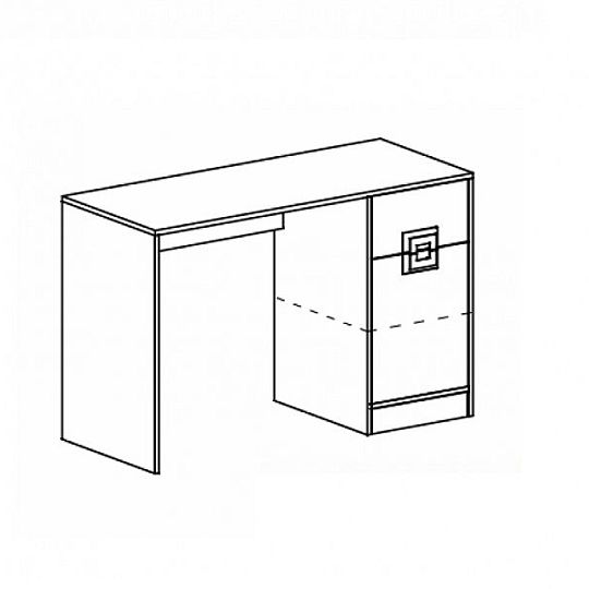 NIKOS 10 psací stůl, bílá/dub jasný - úchyt tyrkys