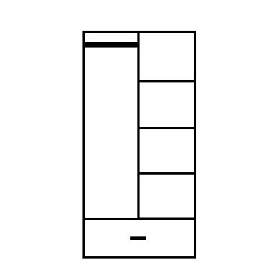 GOLIÁŠ 2 rohová šatní skříň, bílá/růžová - úchyt bílá