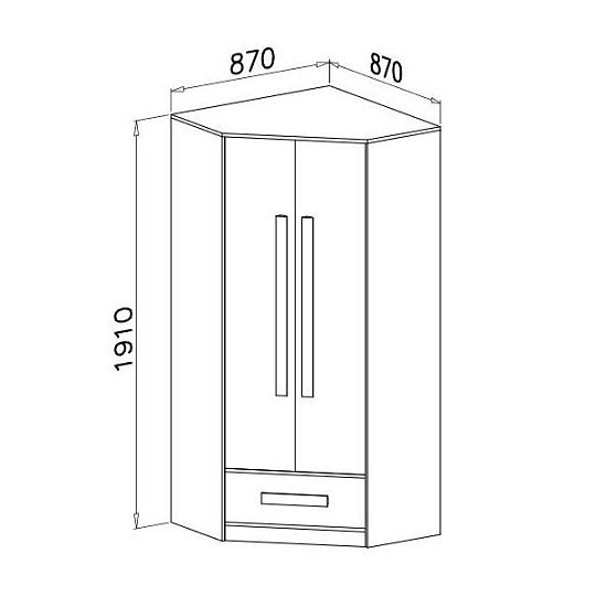GOLIÁŠ 2 rohová šatní skříň, bílá/růžová - úchyt bílá