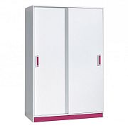 TRUFEL 14 šatní skříň, bílá/růžová