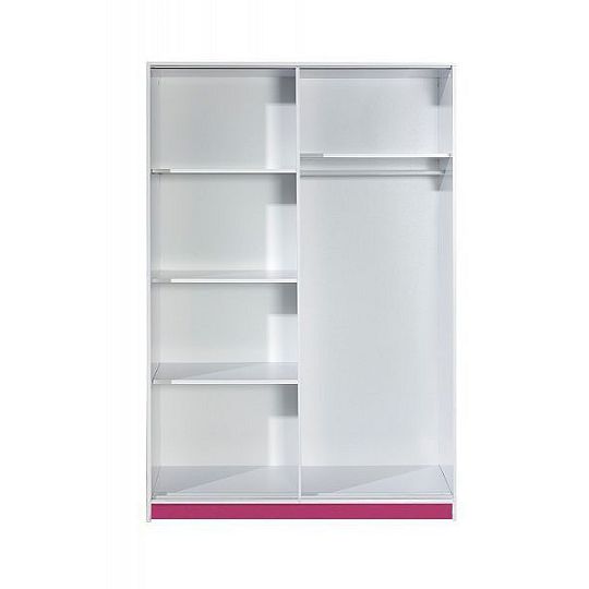 TRUFEL 14 šatní skříň, bílá/růžová