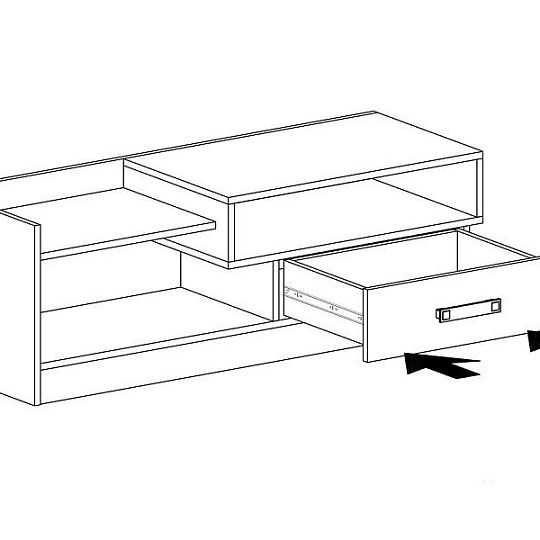 TRUFEL 10 televizní stolek, bílá/šedá