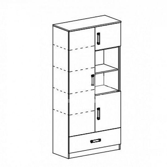 TRUFEL 3 skříň 90, bílá/šedá