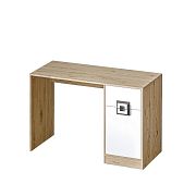 NIKOS 10 psací stůl, bílá/dub jasný - úchyt šedý