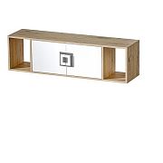 NIKOS 12 závěsná skříňka, bílá/dub jasný - úchytka šedá