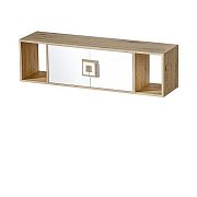 NIKOS 12 závěsná skříňka, bílá/dub jasný - úchytka bílá