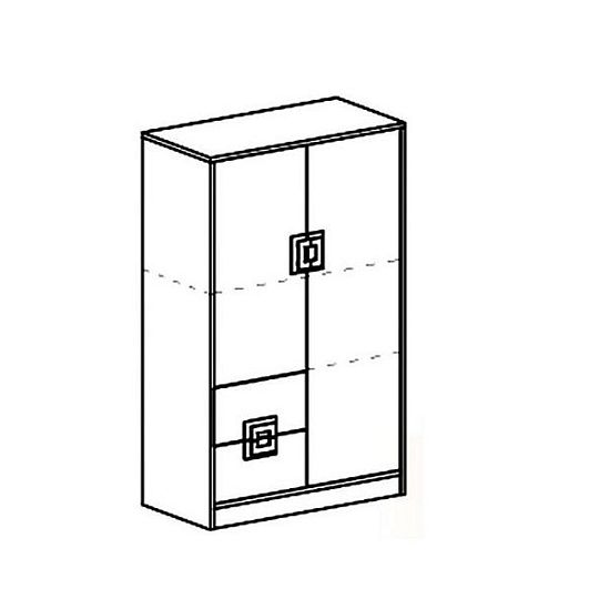 NIKOS 7 Komoda 80 vysoká, bílá/dub jasný - úchyt bílá