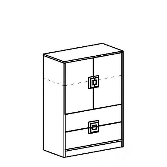 NIKOS 9 Komoda 80 bílá/dub jasný - úchyt bílý