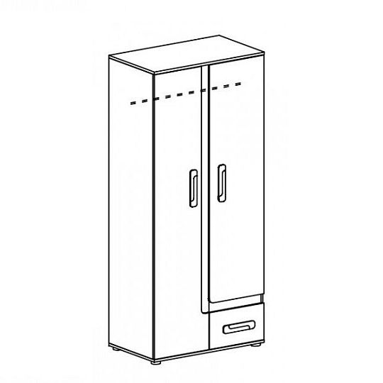 APALUCHA 1 šatní skříň, šedá/bílá