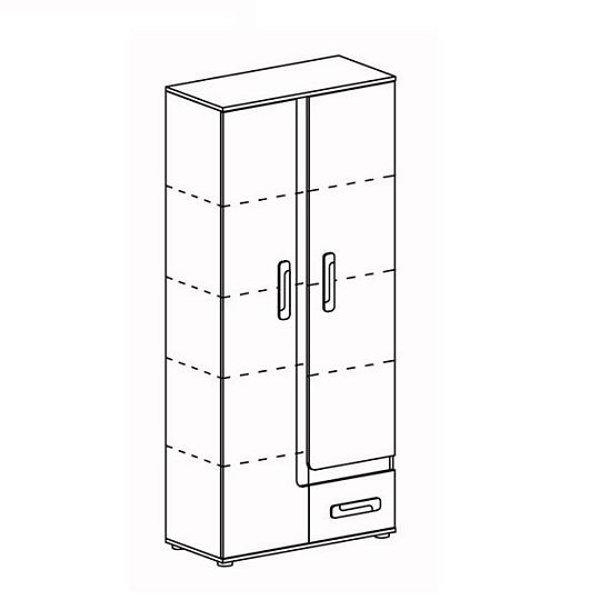 APALUCHA 3 policová skříň, šedá/bílá
