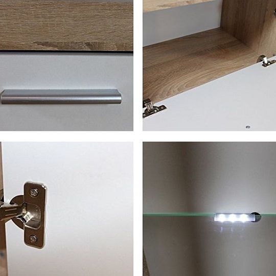 Sany obývací stěna, dub sonoma/bílá + LED osvětlení