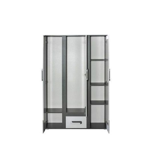 APALUCHA 19 šatní skříň, šedá/bílá