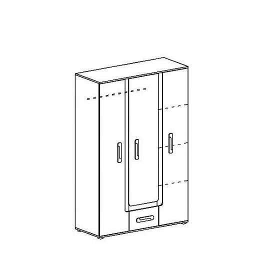 APALUCHA 19 šatní skříň, šedá/bílá