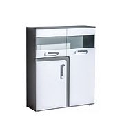 APALUCHA 16 komoda, šedá/bílá