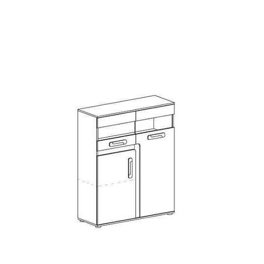 APALUCHA 16 komoda, šedá/bílá