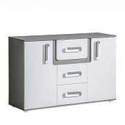 APALUCHA 7 komoda nízká, šedá/bílá