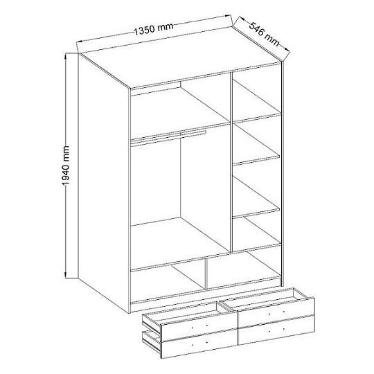 KARLOSA šatní skříň, dub sonoma