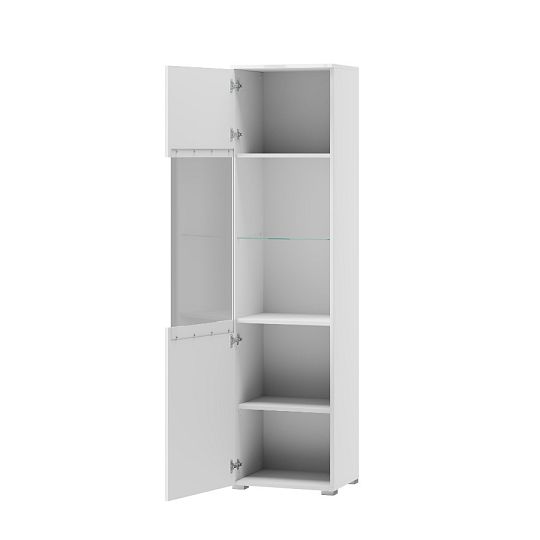 SAMOA 25 vitrína vysoká, bílá mat/bílá lesk