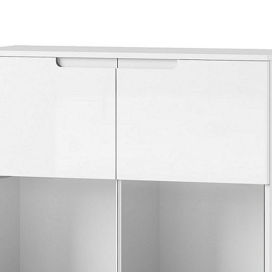 SAMOA 27 Vitrína široká, bílá mat/bílá lesk